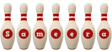 Sameera bowling-pin logo
