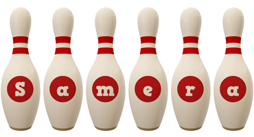 Samera bowling-pin logo