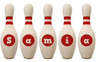 Samia bowling-pin logo