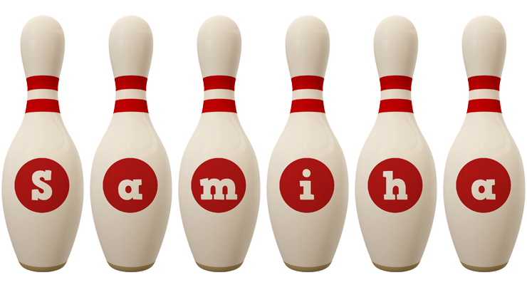 Samiha bowling-pin logo