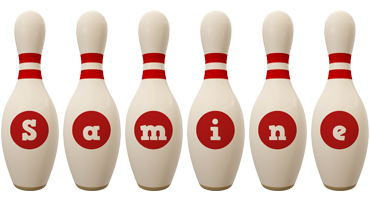 Samine bowling-pin logo