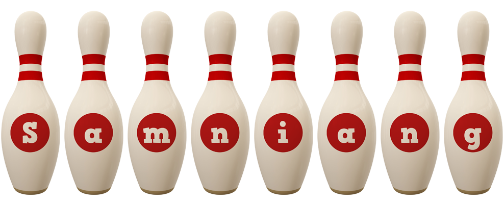 Samniang bowling-pin logo