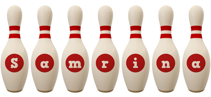 Samrina bowling-pin logo
