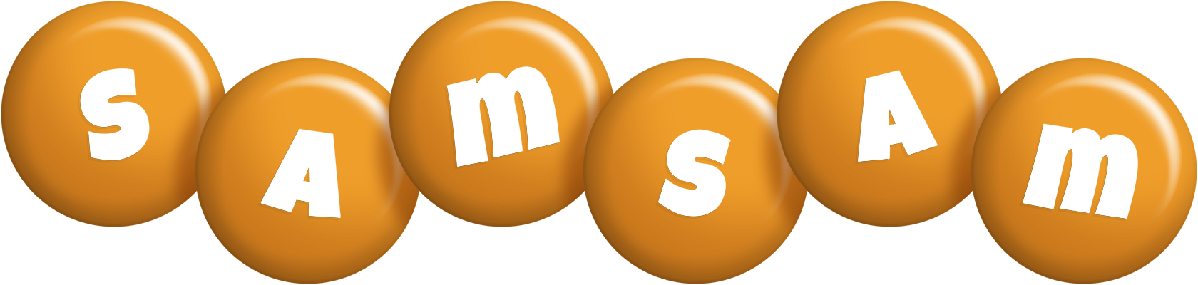 Samsam candy-orange logo