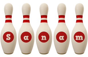 Sanam bowling-pin logo