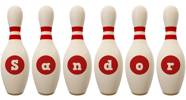 Sandor bowling-pin logo