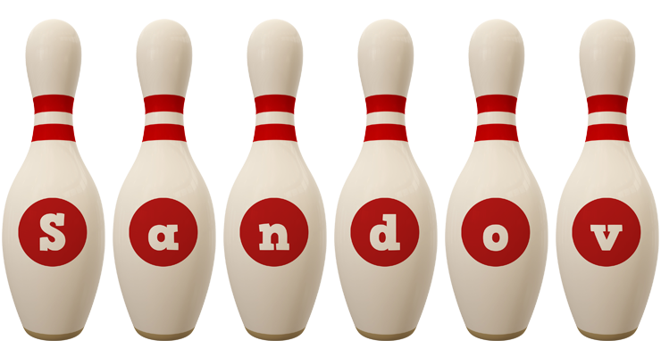 Sandov bowling-pin logo