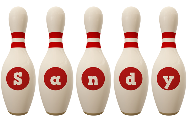 Sandy bowling-pin logo