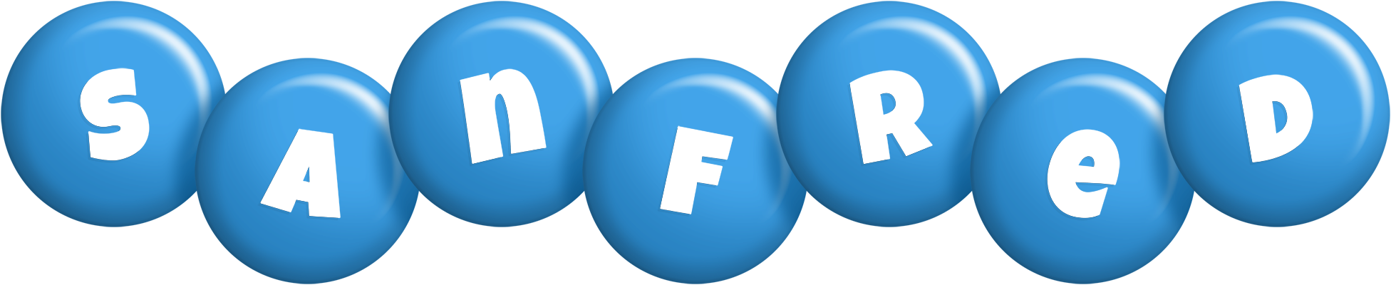 Sanfred candy-blue logo