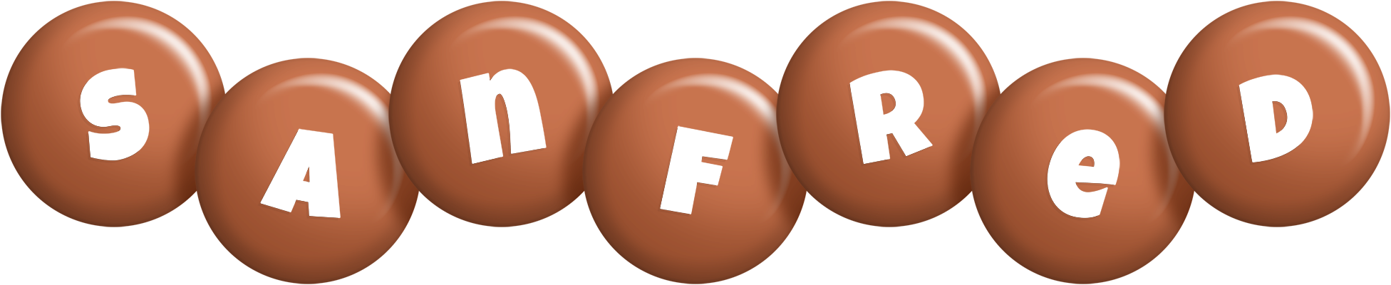 Sanfred candy-brown logo