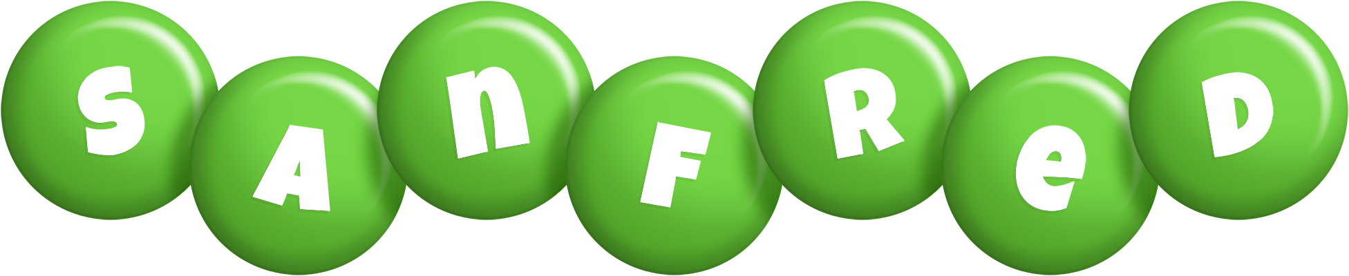Sanfred candy-green logo