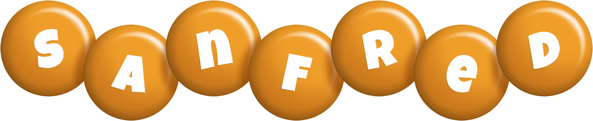 Sanfred candy-orange logo