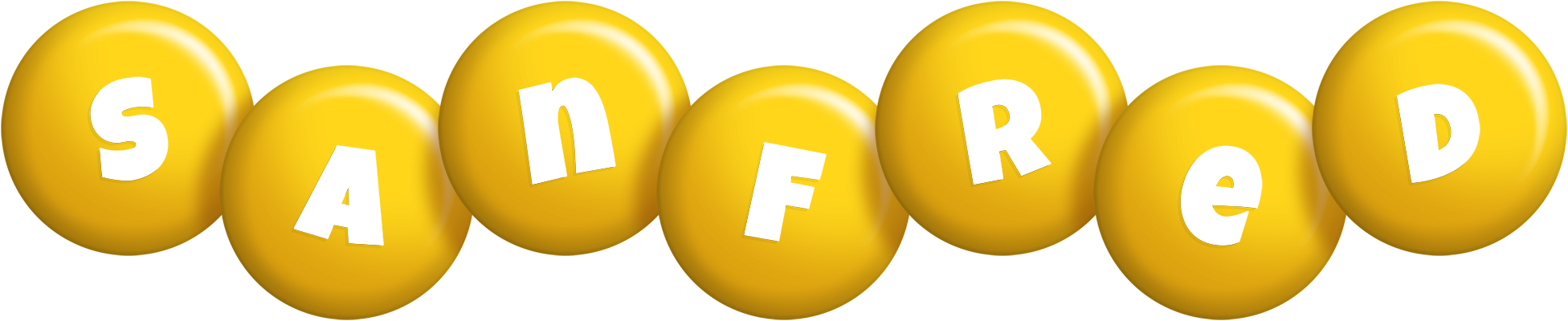 Sanfred candy-yellow logo