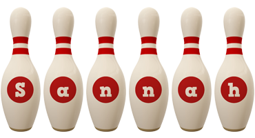 Sannah bowling-pin logo