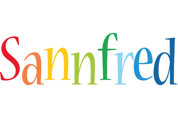 Sannfred birthday logo