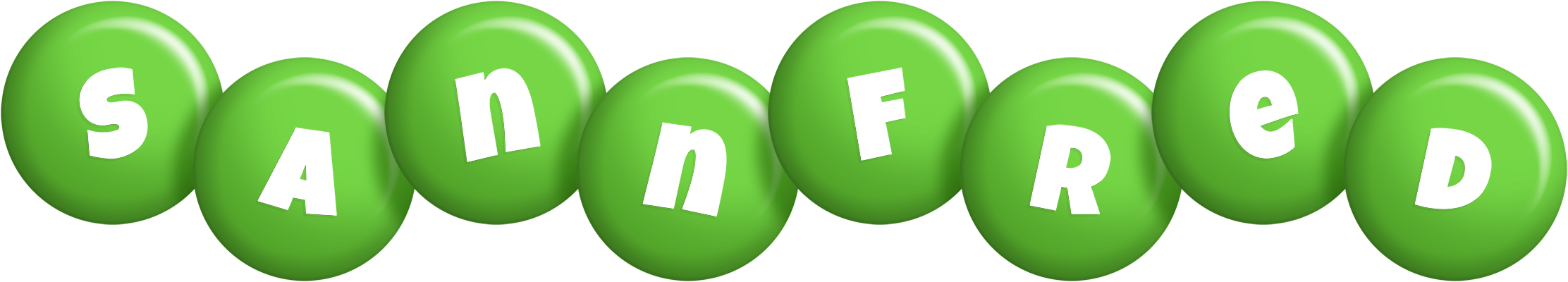 Sannfred candy-green logo