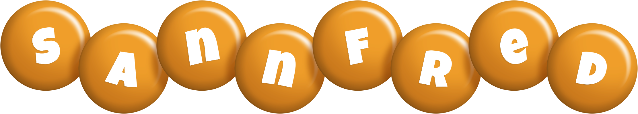 Sannfred candy-orange logo