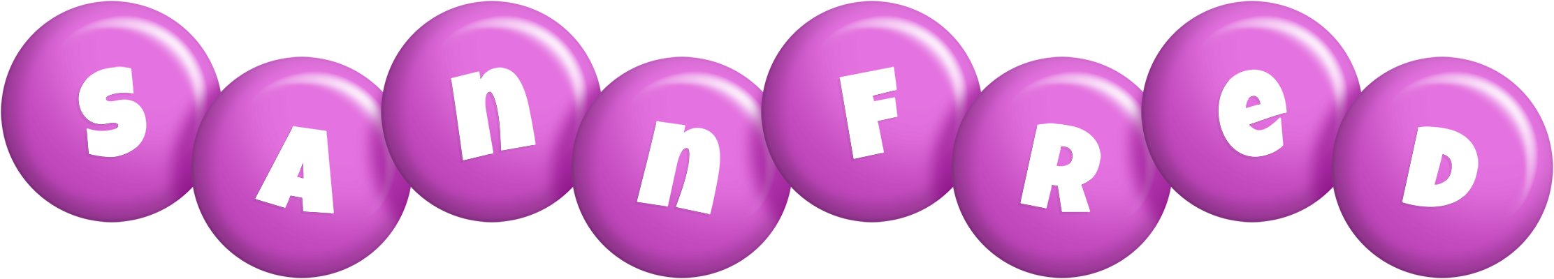 Sannfred candy-purple logo