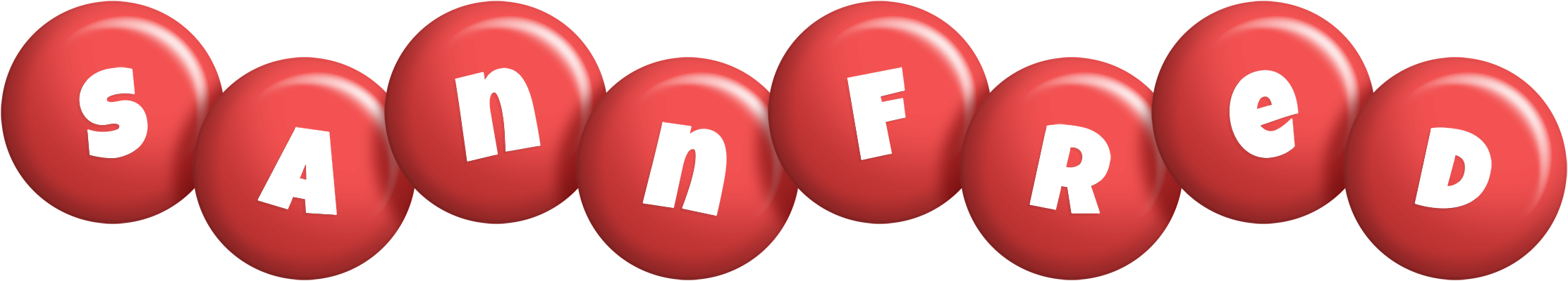 Sannfred candy-red logo