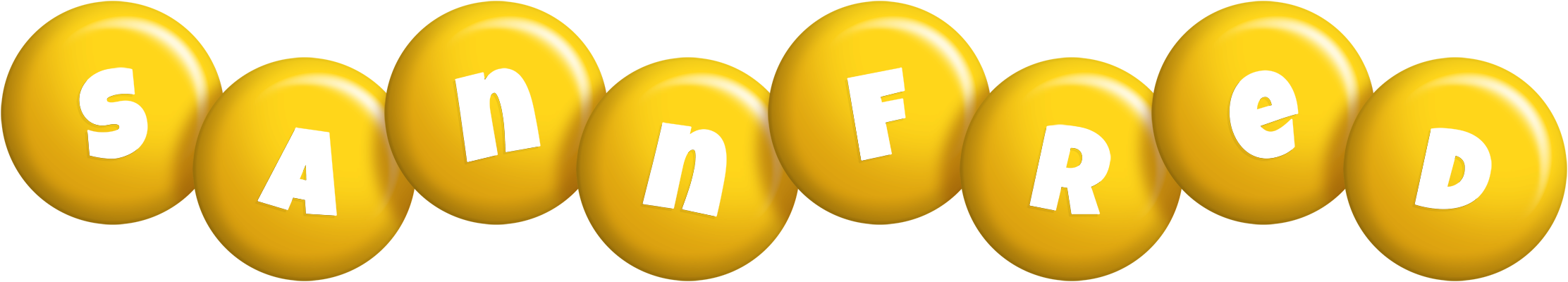 Sannfred candy-yellow logo