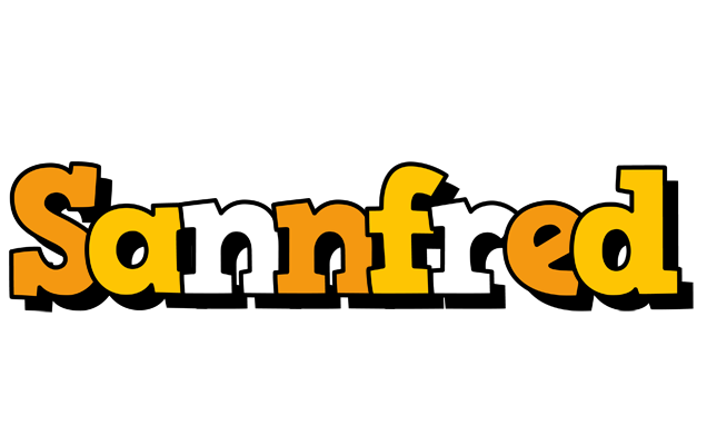 Sannfred cartoon logo