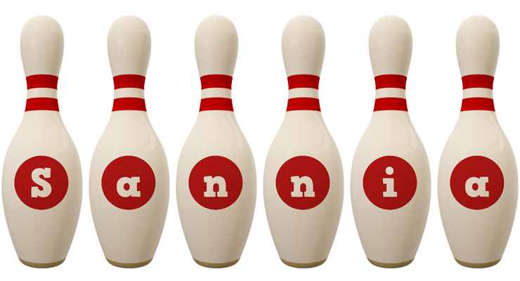 Sannia bowling-pin logo