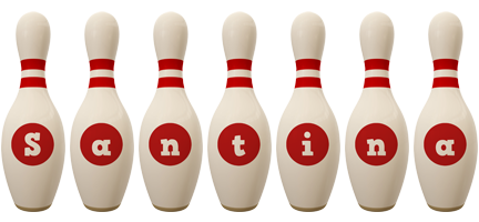 Santina bowling-pin logo