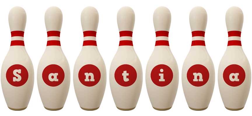 Santina bowling-pin logo