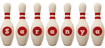 Saranya bowling-pin logo