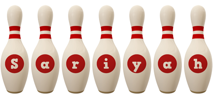 Sariyah bowling-pin logo