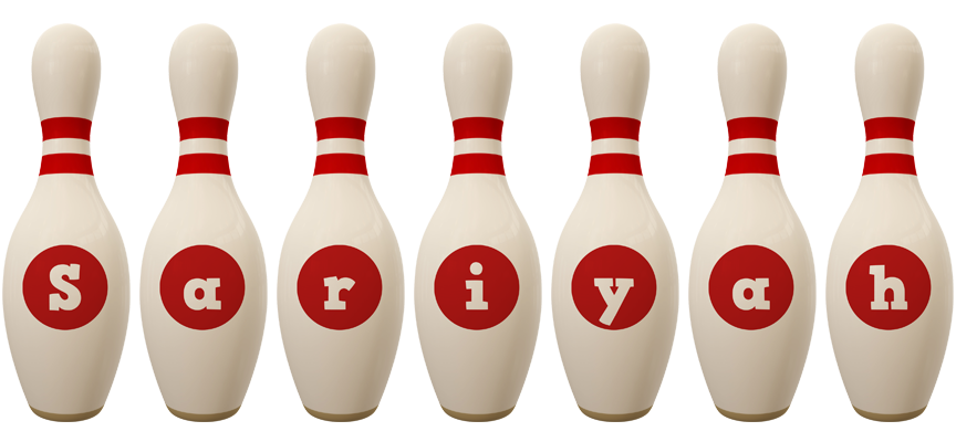 Sariyah bowling-pin logo