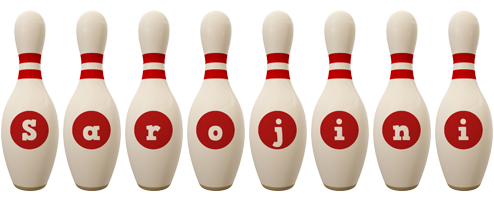 Sarojini bowling-pin logo