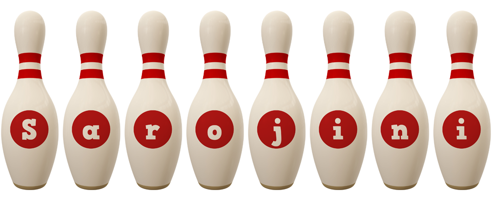 Sarojini bowling-pin logo