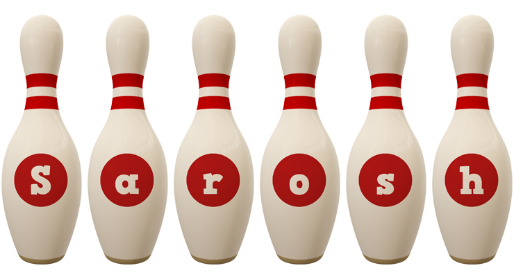 Sarosh bowling-pin logo