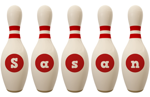 Sasan bowling-pin logo