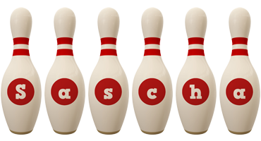 Sascha bowling-pin logo