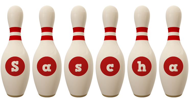 Sascha bowling-pin logo