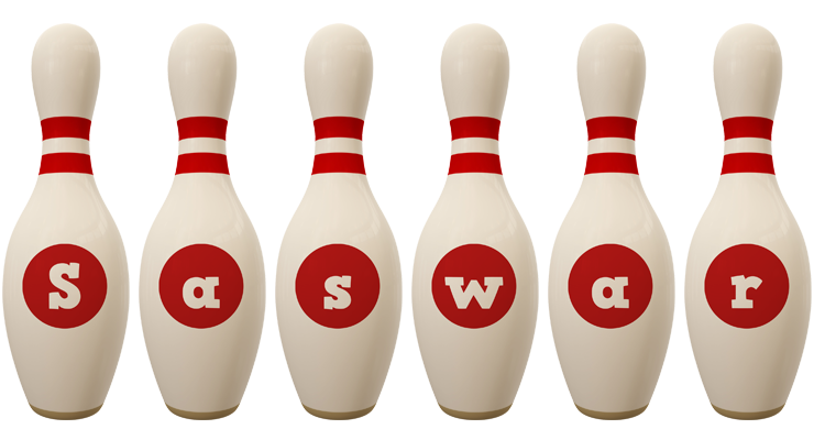 Saswar bowling-pin logo