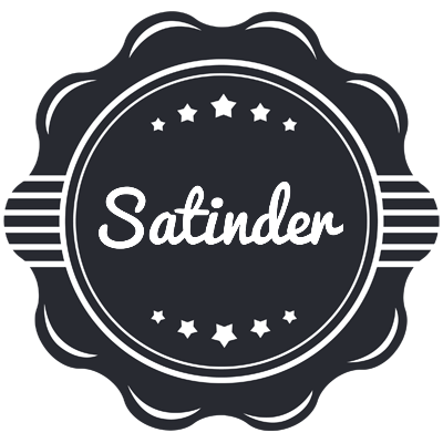 Satinder badge logo