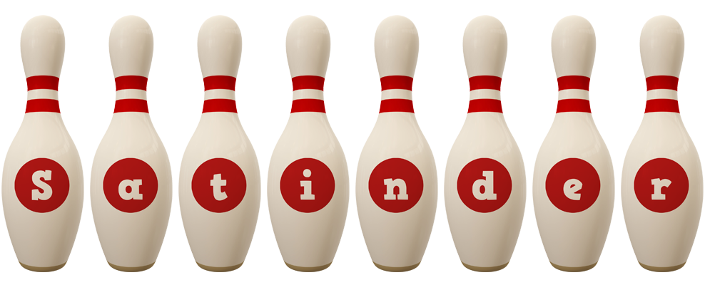 Satinder bowling-pin logo