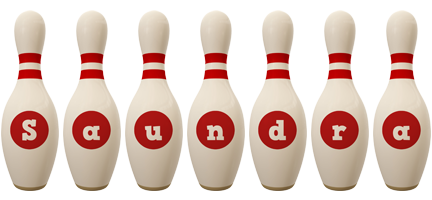 Saundra bowling-pin logo