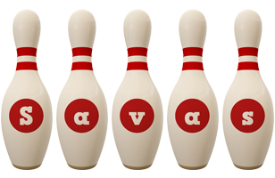 Savas bowling-pin logo