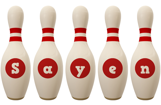 Sayen bowling-pin logo