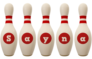 Sayna bowling-pin logo