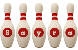 Sayra bowling-pin logo