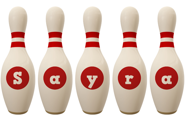Sayra bowling-pin logo