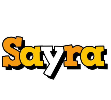 Sayra cartoon logo
