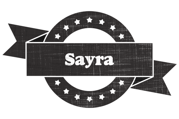 Sayra grunge logo