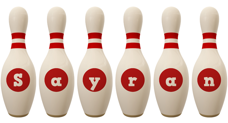 Sayran bowling-pin logo
