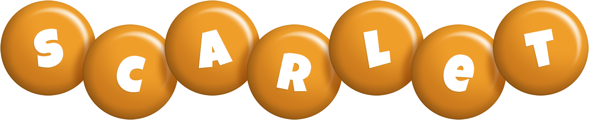 Scarlet candy-orange logo